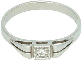 Sygnet damski z diamentem z białego złota 585 – rozmiar 16.jpg